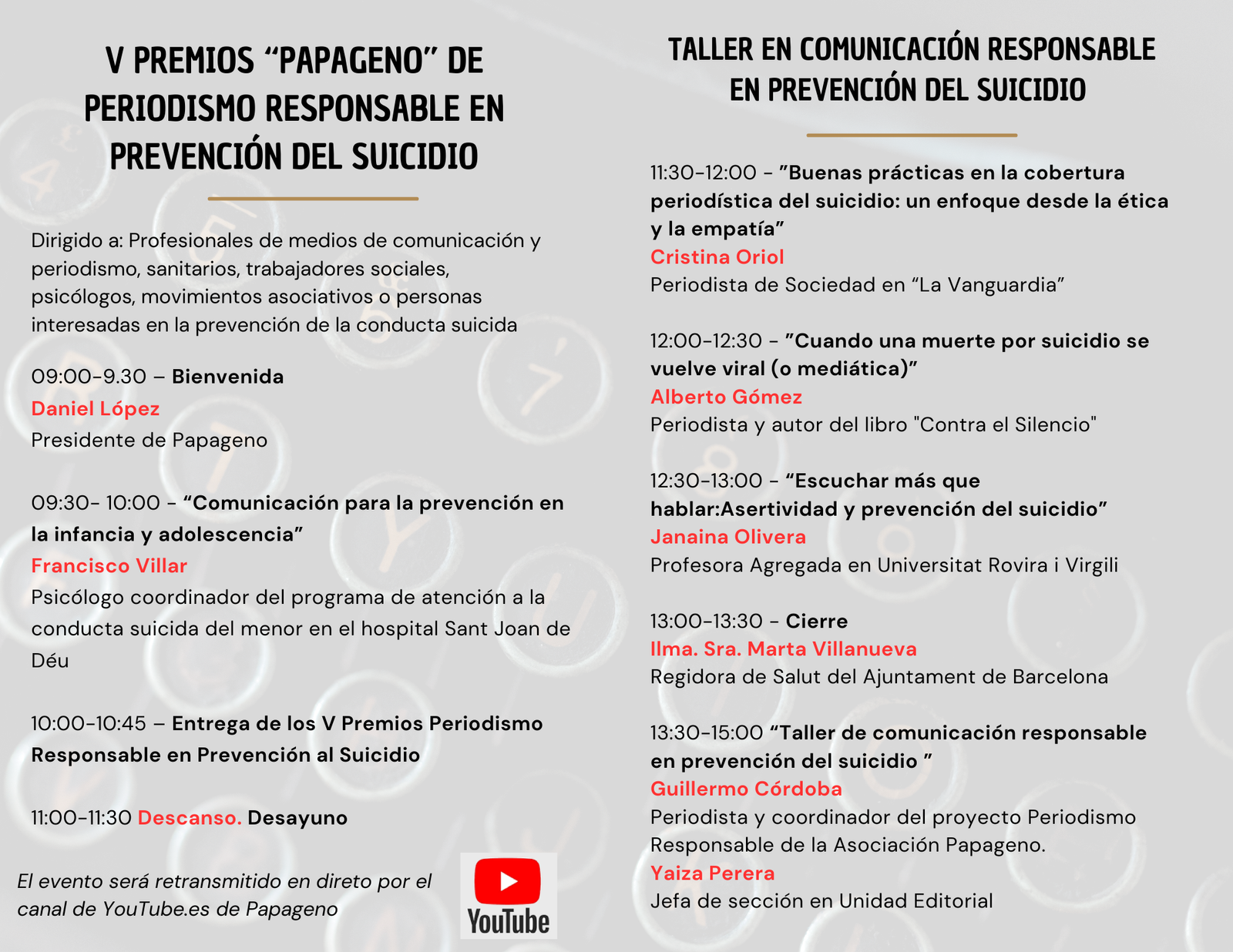 3-2 PROGRAMA V PREMIO PERIODISMO RESPONSABLE PREVENCIÓN SUICIDIO